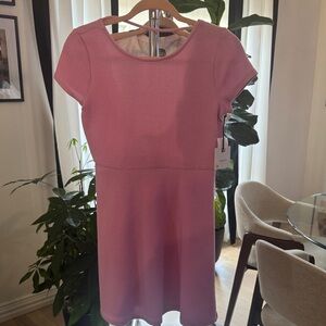 Elegant Pink Short Sleeve Dress